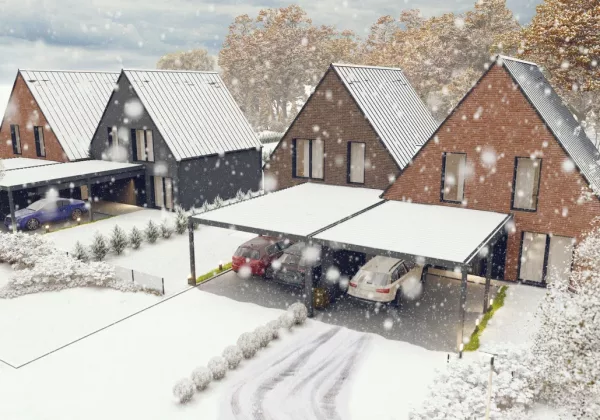 Навес из кровельных сэндвич-панелей – красиво, прочно, надежно