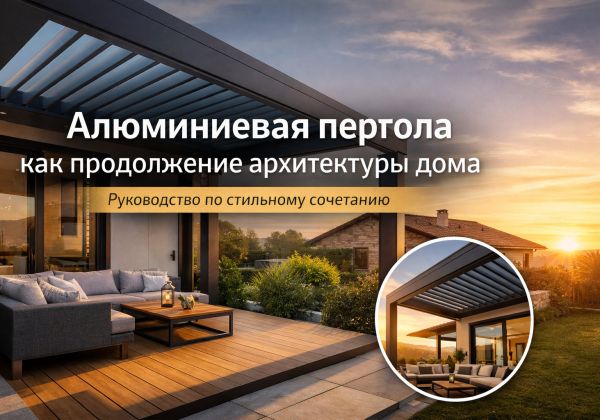 Алюминиевая пергола как продолжение архитектуры дома